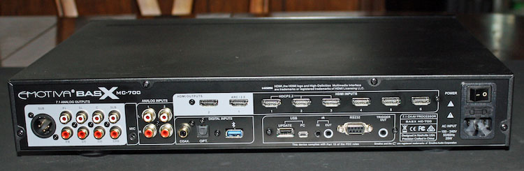 Emotiva BasX Home Theater Audio System - MC-700 Back