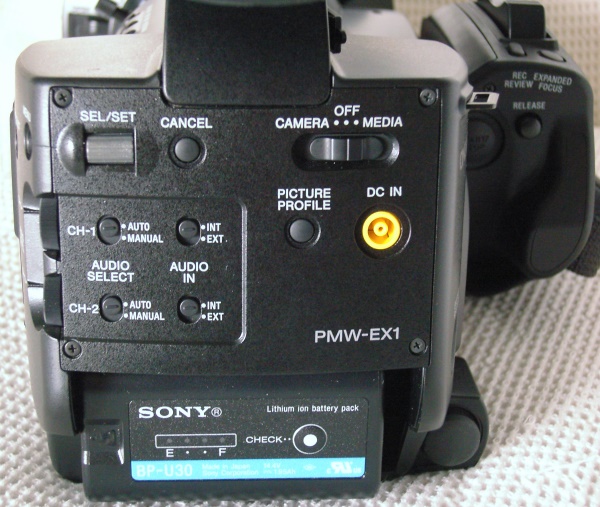 Sony PMW-EX1 Video Camera Rear Panel