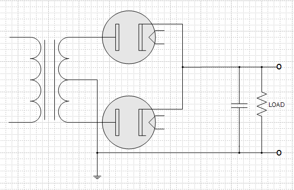 full-wave-rectifier-dual-triode-single-capacitor-filter-schematic