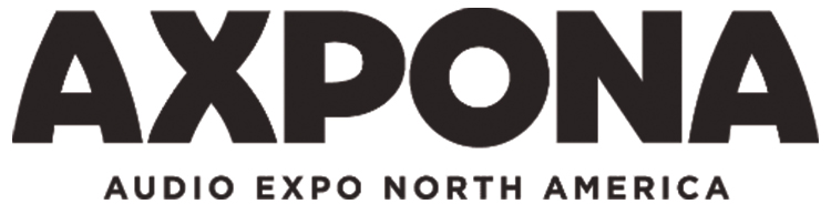 AXPONA (Audio Expo North America) logo in black on a white background
