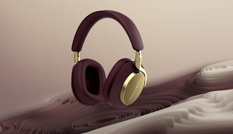 Bowers and Wilkins Px8 headphone (Royal Burgundy finish) Angle View