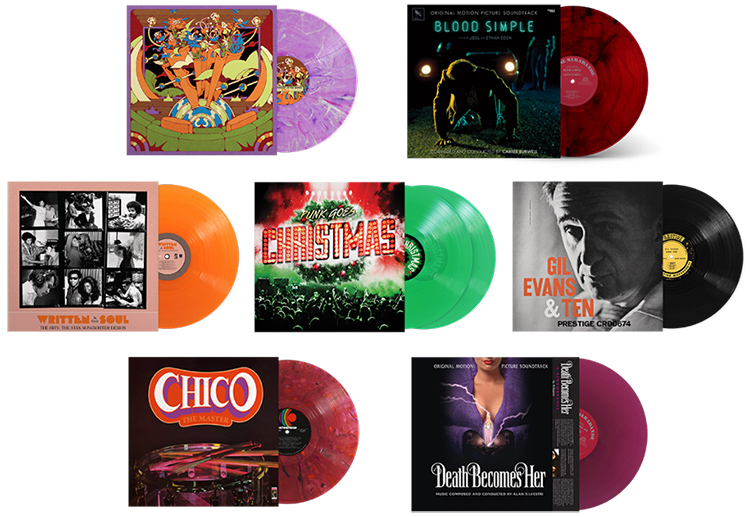 Craft Recordings exclusive line-up view of seven limited-edition vinyl music record pressings