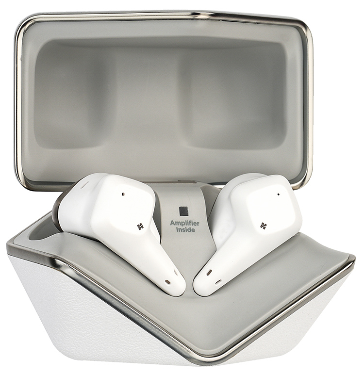 HIFIMAN SVANAR Wireless Jr True Wireless Earbuds Angle Open Case View with product inside
