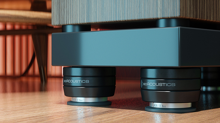 IsoAcoustics GAIA II Neo Speaker Isolation Feets Lifestyle Representation
