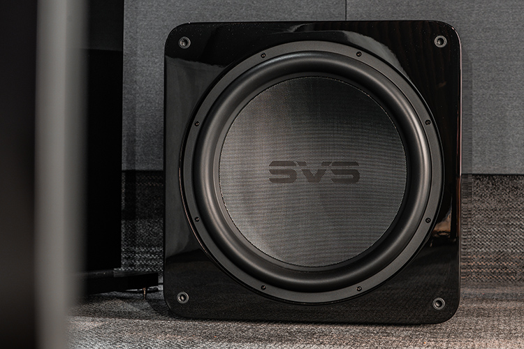 Landscape orientation photograph front view of the SVS SB17-Ultra R|Evolution subwoofer