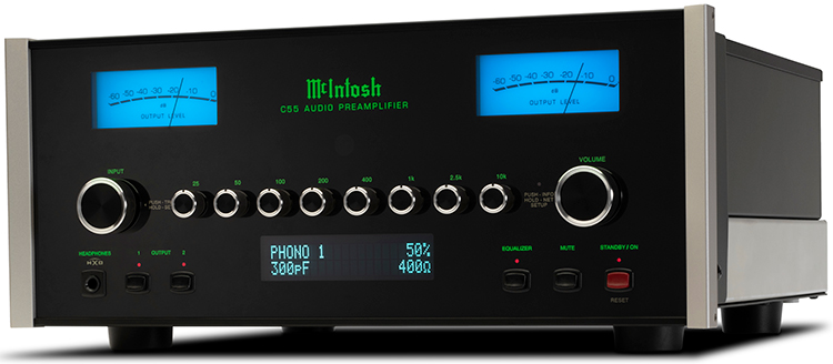 McIntosh C55 Solid State Preamplifer Angle View