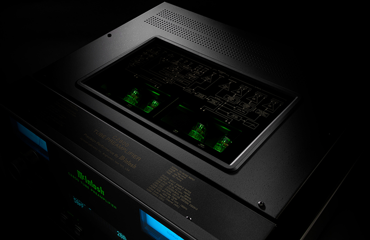 McIntosh C2800 Vacuum Tube Preamplifier Top Angle View