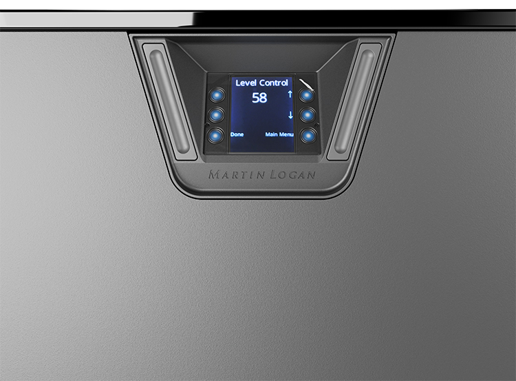MartinLogan Depth® 212 Luxury Performance Subwoofer Top Menu Interface Screen View