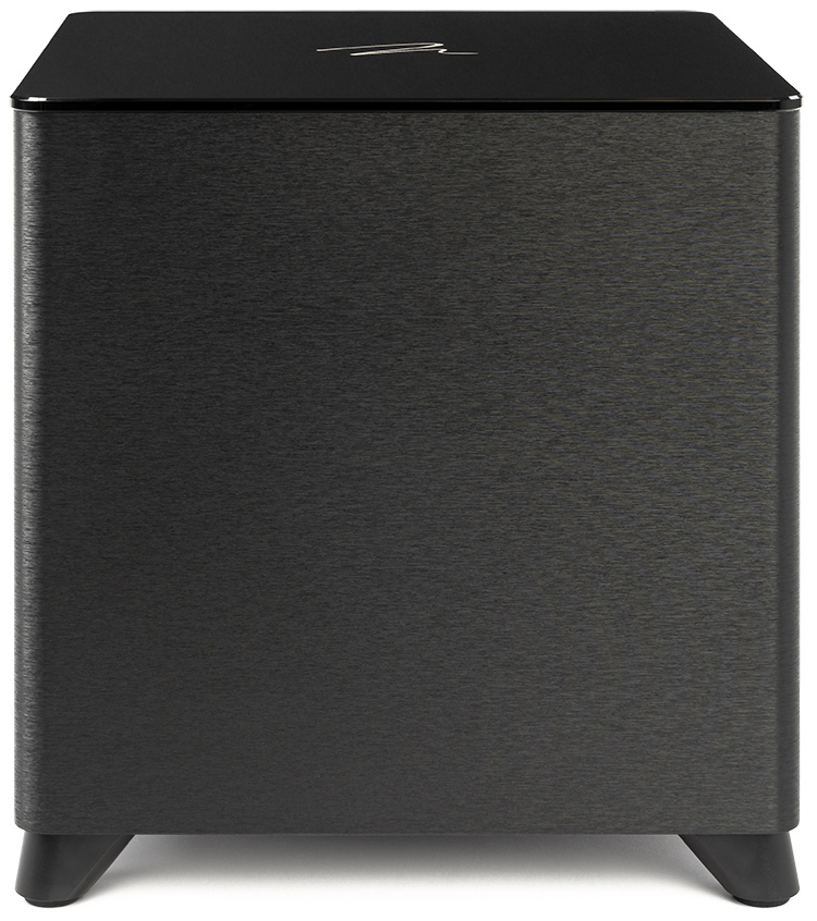 MartinLogan Dynamo Foundation 10 Brushed black Vinyl with High-Gloss Top Finish Front View