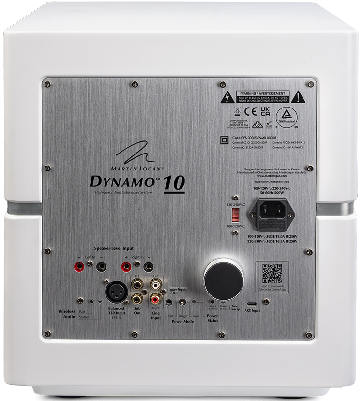 MartinLogan Dynamo 10 Satin White Finish Back View