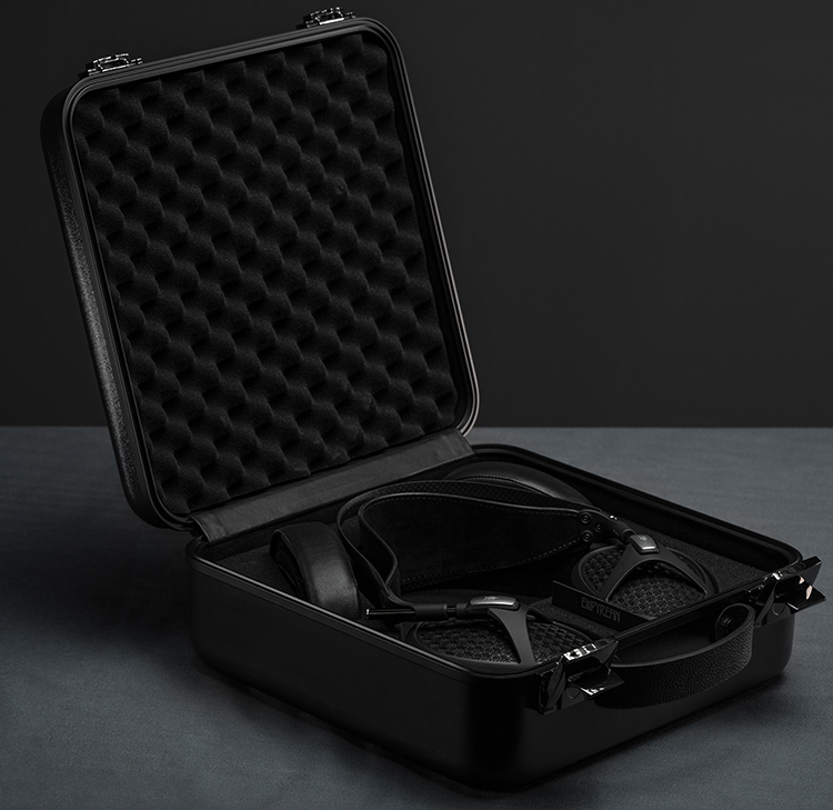 Meze Audio Empyrean II Headphone Traveling Suitcase View with product inside