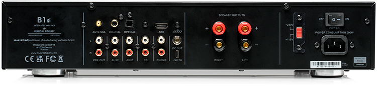Musical Fidelity B1xi Integrated Amplifier Back View