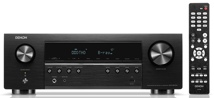Denon AVR-S670H 5.2 channel Front View with remote control