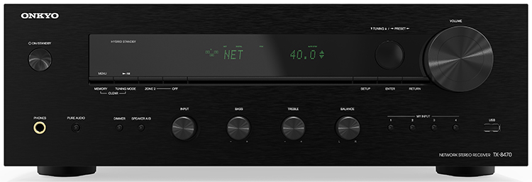 Onkyo TX-8470 2-Channel Network Stereo Receiver Front View