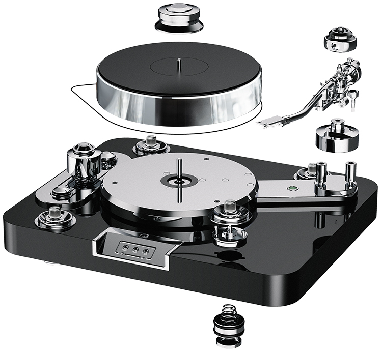 Pro-Ject Signature 12.2 Flagship Turntable Components Exploded Angle View