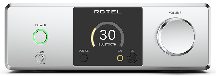Rotel DX-3 High Performance Headphone Amplifier, Pre-Amplifier and DAC Silver Finish Front View