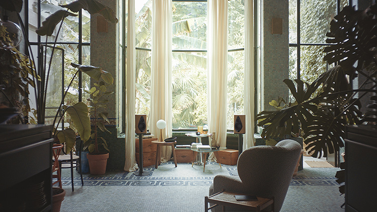 Sonus faber Duetto Loudspeakers (Light Wood Finish) Living Room View