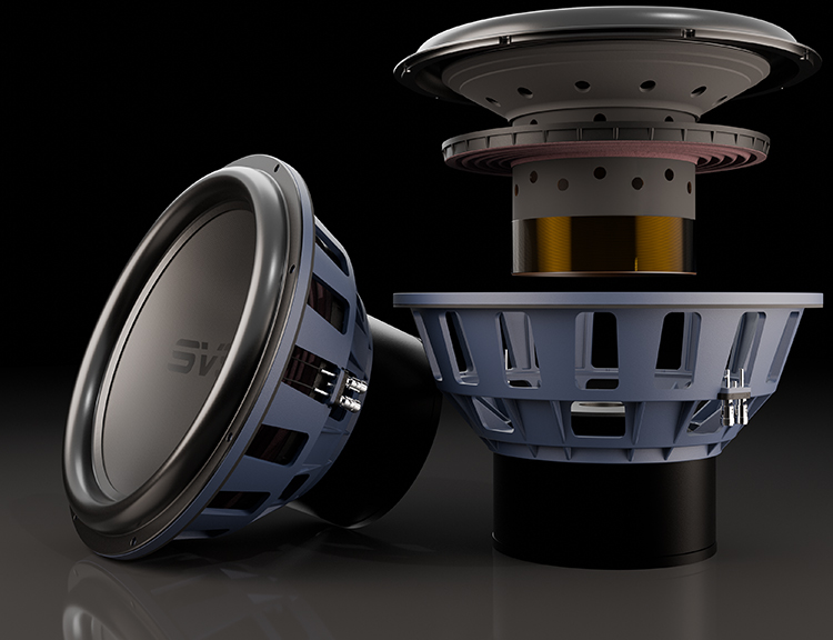 SVS PB17-Ultra R|Evolution Subwoofer Driver Exploded Angle View
