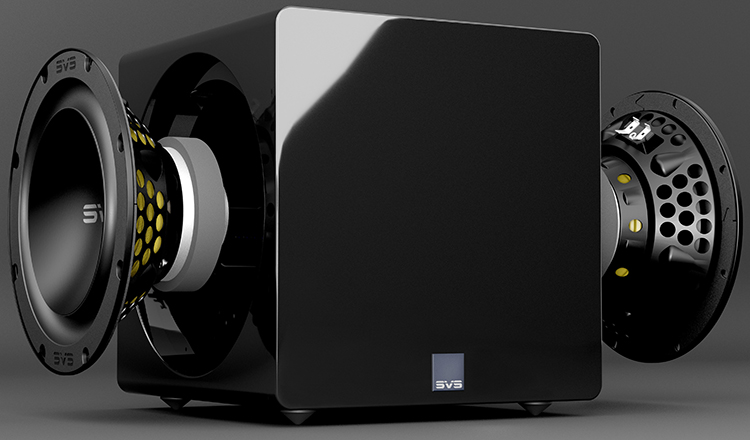 SVS 3000 Micro Subwoofer Exploded Front Angle View