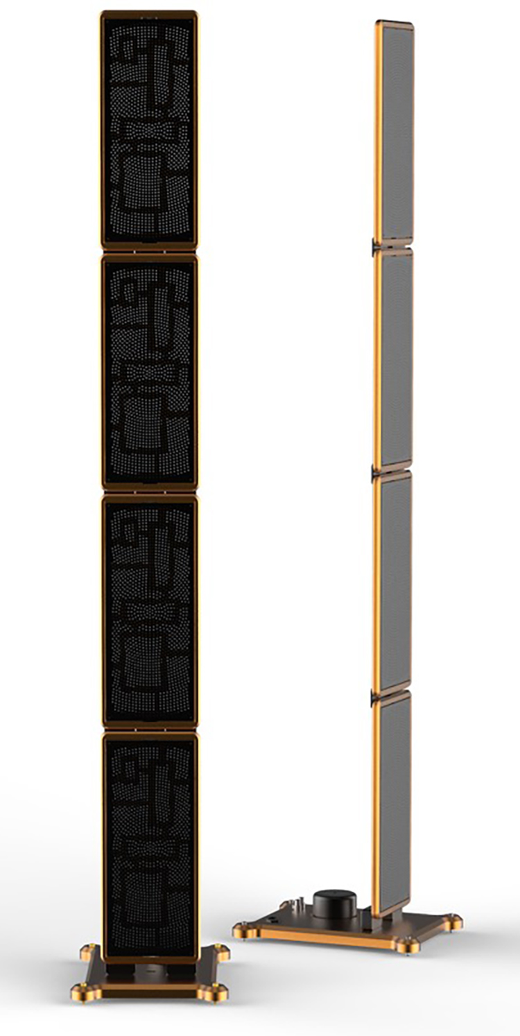 Metaxas & Sins Prinz Electrostatic Speakers Front & Angle View