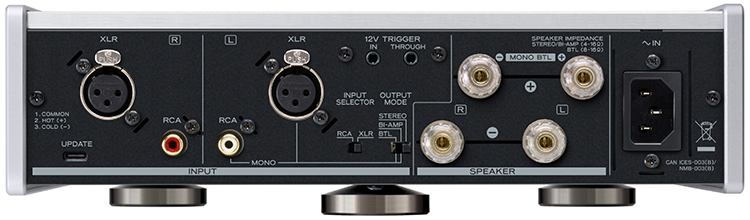 TEAC AP-507 Stereo Power Amplifier Silver Finish Rear View