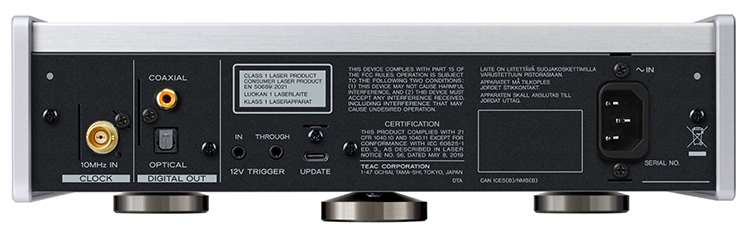 TEAC PD-507T CD Transport Silver Finish Rear View