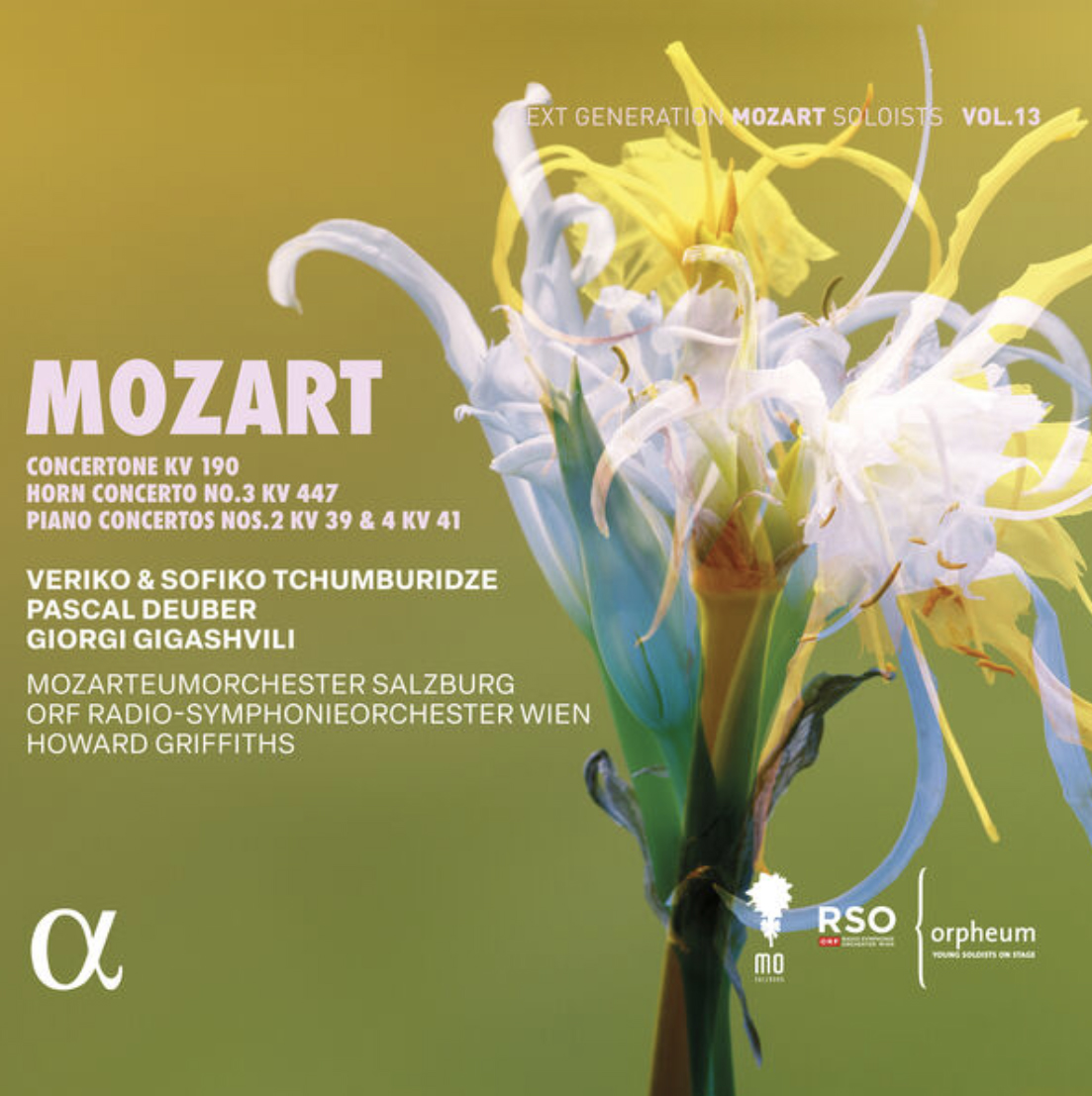 Mozarteumorchester Salzburg, ORF Radio-Symphonieorchester Wien, Howard Griffiths, Pascal Deuber, Giorgi Gigashvili, Veriko Tchumburidze, Sofiko Tchumburidze, Sasha Calin, Marcus Thomas Pouget