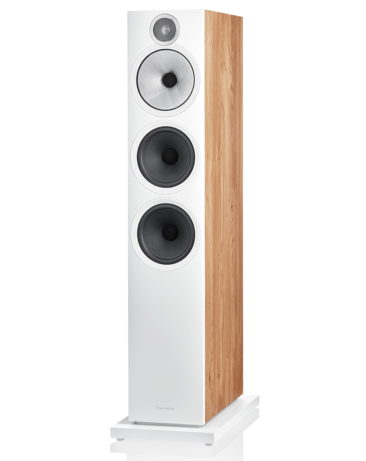 Bowers and Wilkins 603 S3 Floorstanding Speaker Oak Finish Angle View