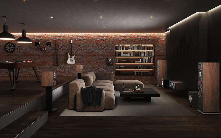 DALI OBERON GRAND VOKAL 2-way full-range centre speaker (Dark Walnut Finish) Living Room View