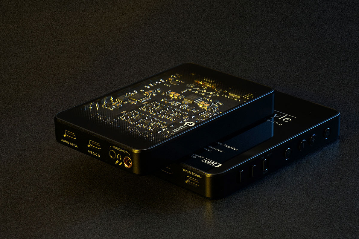 Questyle SIGMA Portable DAC and Headphone Amps Front and Back Sides Resting View Questyle SIGMA Portable DAC and Headphone Amps Front and Back Sides Resting View