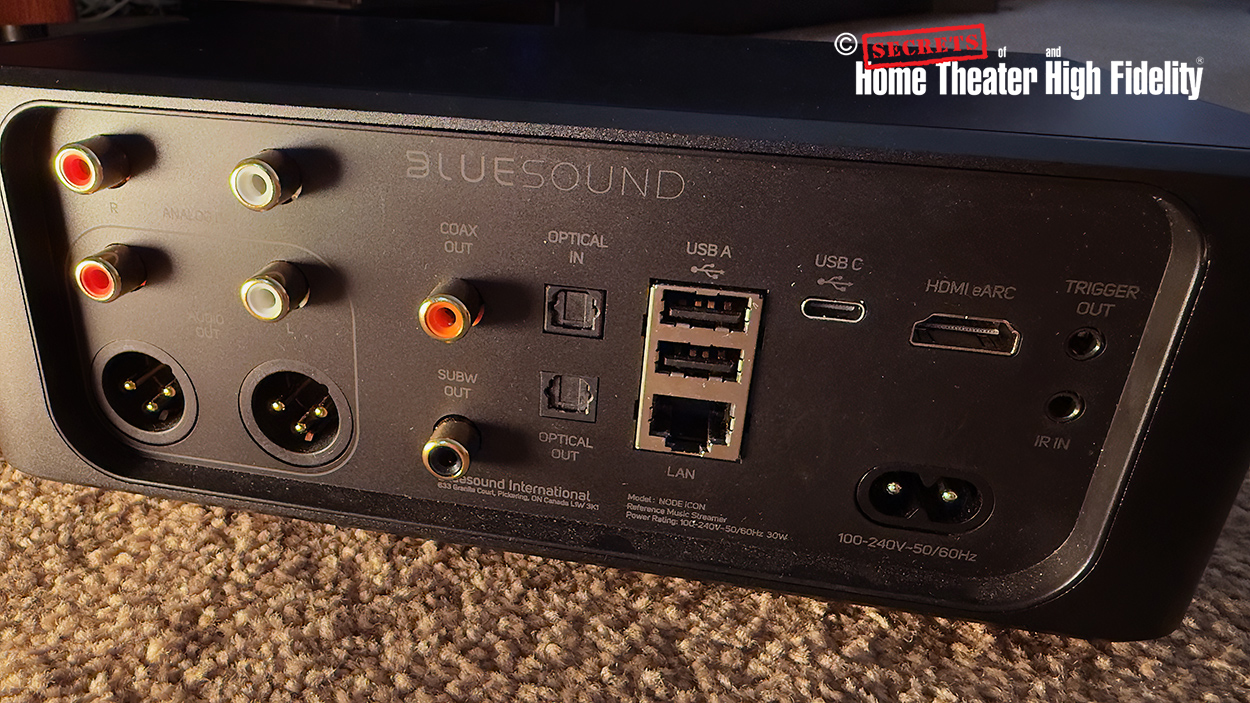 Bluesound Node Icon Music Streamer Full Back Panel View Bluesound Node Icon Music Streamer Full Back Panel View