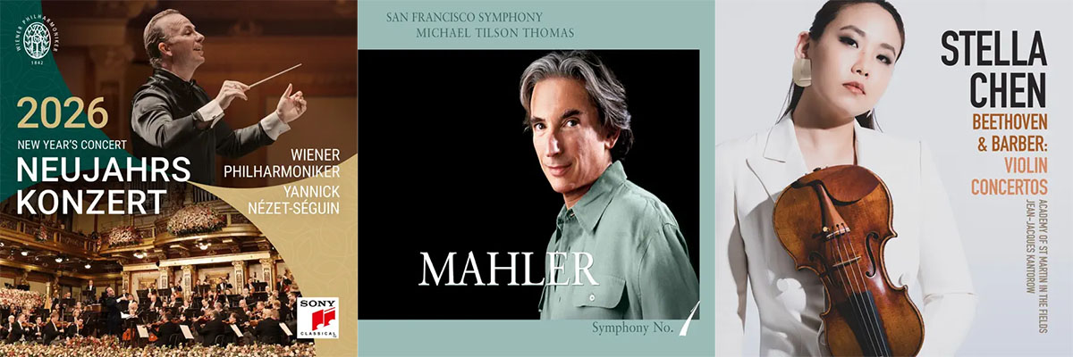 Wiener Philharmoniker & Yannick Nézet-Séguin, San Fransisco Symphony & Michael Tilson Thomas, Academy of St Martin in the Fields, Jean-Jacques Kantorow, and Stella Chen