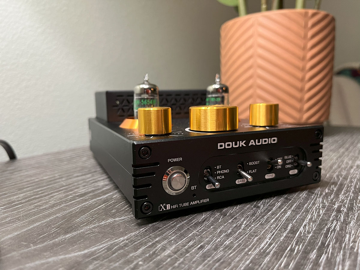 Douk Audio X1 Tube Amplifier Angle View