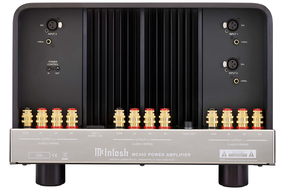 McIntosh Labs MC303 Three Channel Solid State Power Amplifier Back