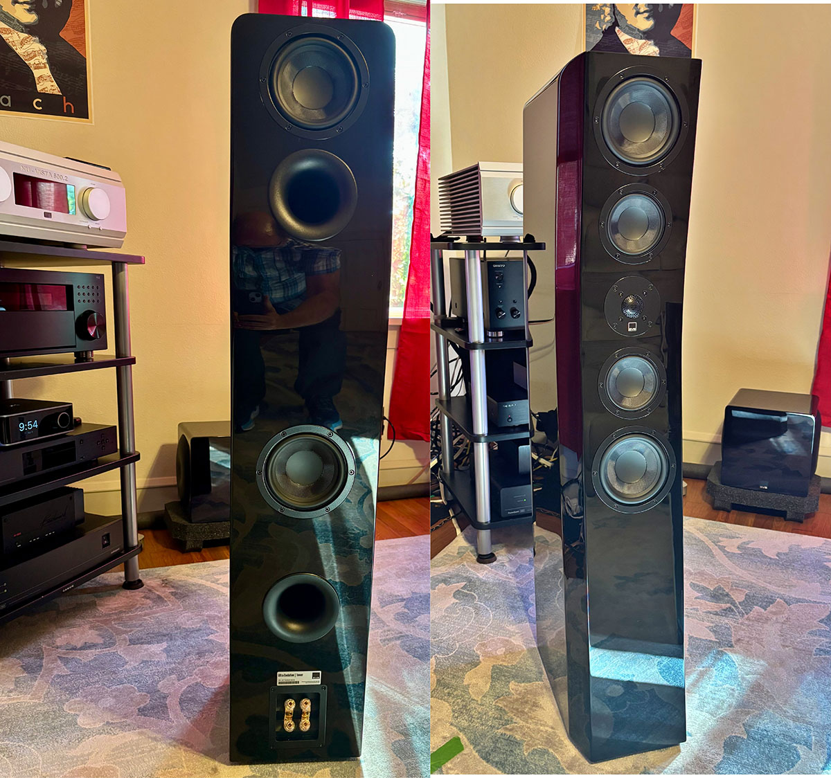 SVS Ultra Evolution Tower Speaker Front & Back View SVS Ultra Evolution Tower Speaker Front & Back View