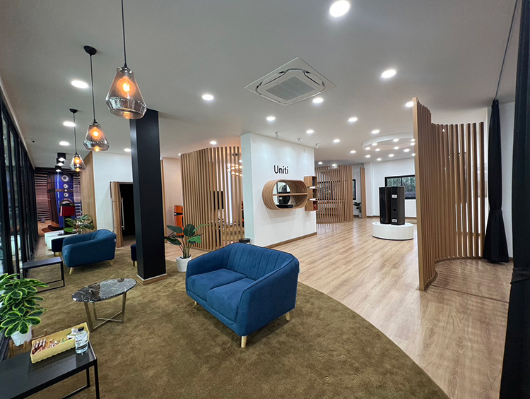 Focal Powered by Naim Chonburi retail space living room loudspeaker products demo area interior view