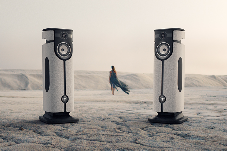 Focal DIVA UTOPIA wireless hi-fi loudspeakers Desert Lifestyle Angle View