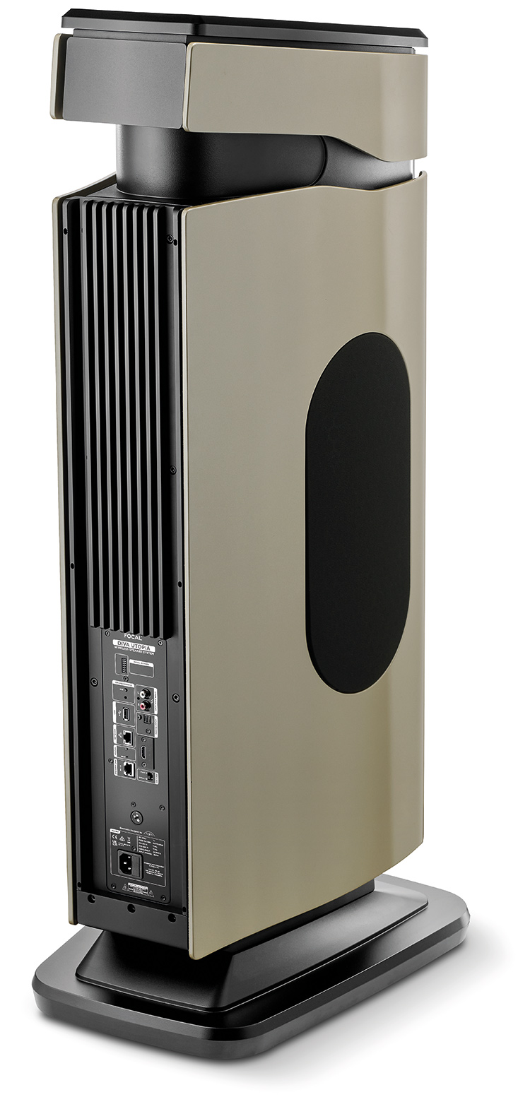 Focal Diva Utopia Wireless Loudspeaker Dune High Gloss lacquered finish Rear Angle View