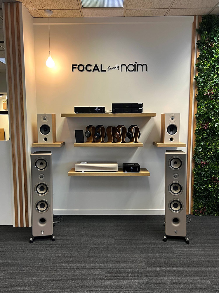 Focal Powered by Naim Markham at Kennedy Hi-Fi retail space loudspeaker products demo area interior view