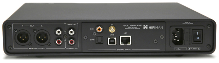 GOLDENWAVE SERENADE desktop DAC/headphone amplifier Back View