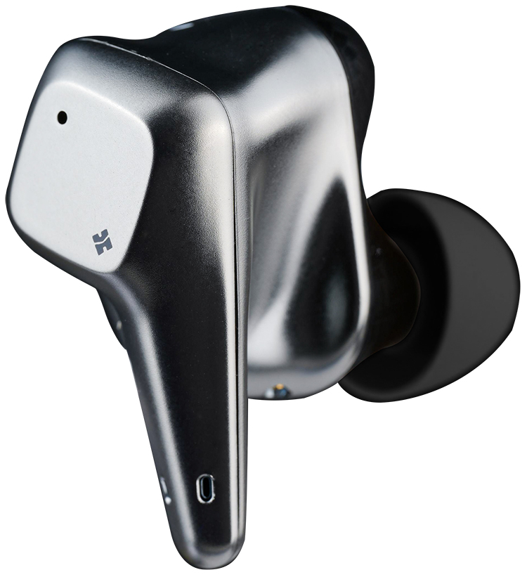 HIFIMAN reference SVANAR True Wireless Earbud with black ear tip attached