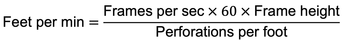 Mathematical equation of Kodak’s data sheets: feet-per-minute Mathematical equation of Kodak’s data sheets: feet-per-minute