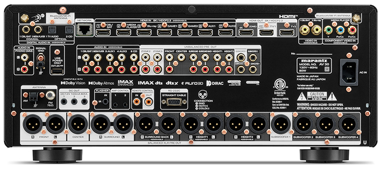 Marantz AV 30 11.4-channel AV Preamplifier Rear Back Panel View