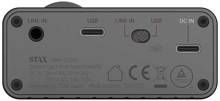 STAX SRM-D10 II Portable Amplifier Back Panel View