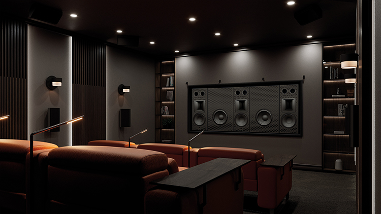 Krix MX-30i modular front-wall system for dedicated home cinema