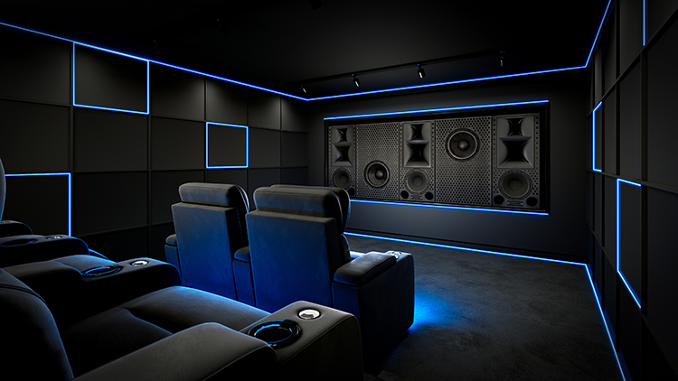 Krix MX-40i modular front-wall system for dedicated home cinema