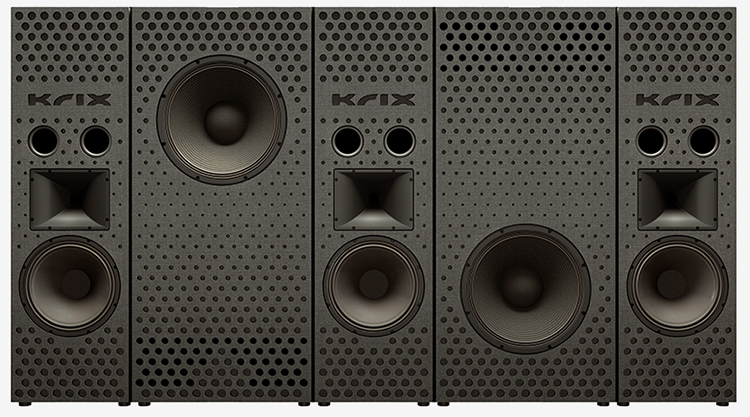 Krix MX-20 Mk2 modular front-wall system for dedicated home cinema Front View