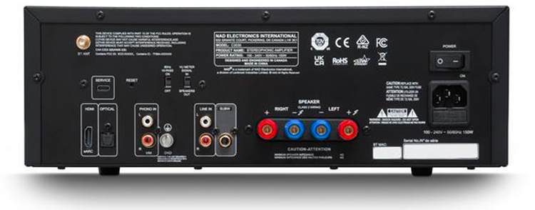 NAD C 3030 Stereo Integrated Amplifier Rear View