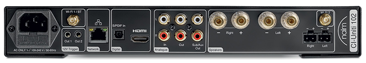 Naim CI Series Model CI-Uniti 102 (all-in-one streamer and amplifier) Rear View