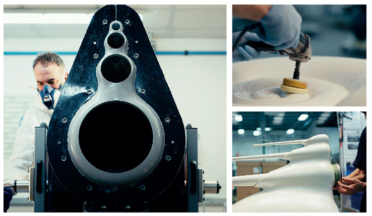 Bowers and Wilkins Nautilus Loudspeaker being produced and polished at the Bowers & Wilkins factory in Worthing
